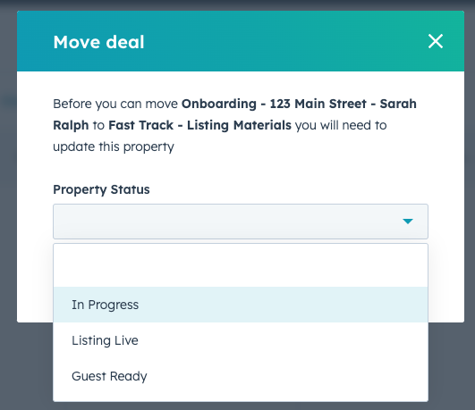 Property Status - Onboarding Pipeline