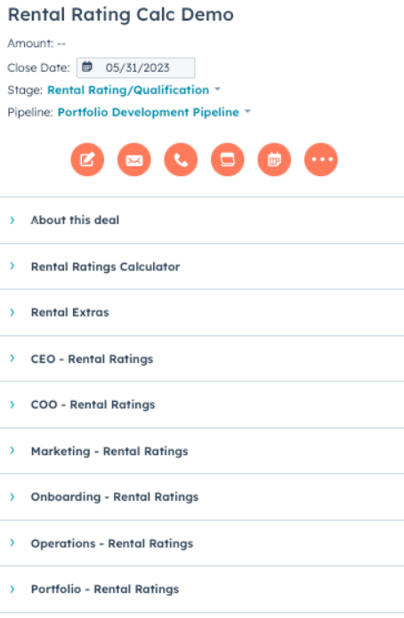 Rental Rating Calculator Demo